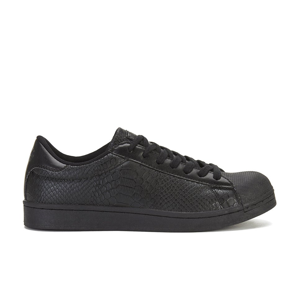 Crosshatch Men s Reptile Low Top Trainers Black Mens Footwear
