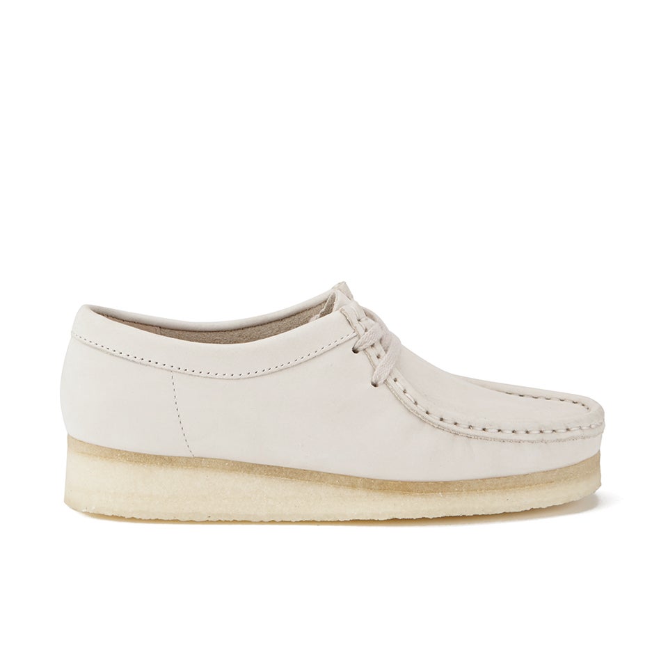 White leather clarks wallabees on sale