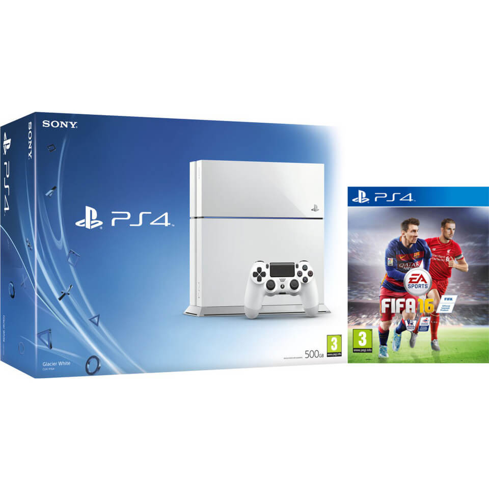 Sony PlayStation 4 500GB White - Includes FIFA 16