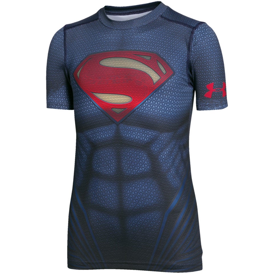 lijden borduurwerk personeel Under Armour Boys' Transform Yourself Superman T-Shirt - Navy Blue |  ProBikeKit.com