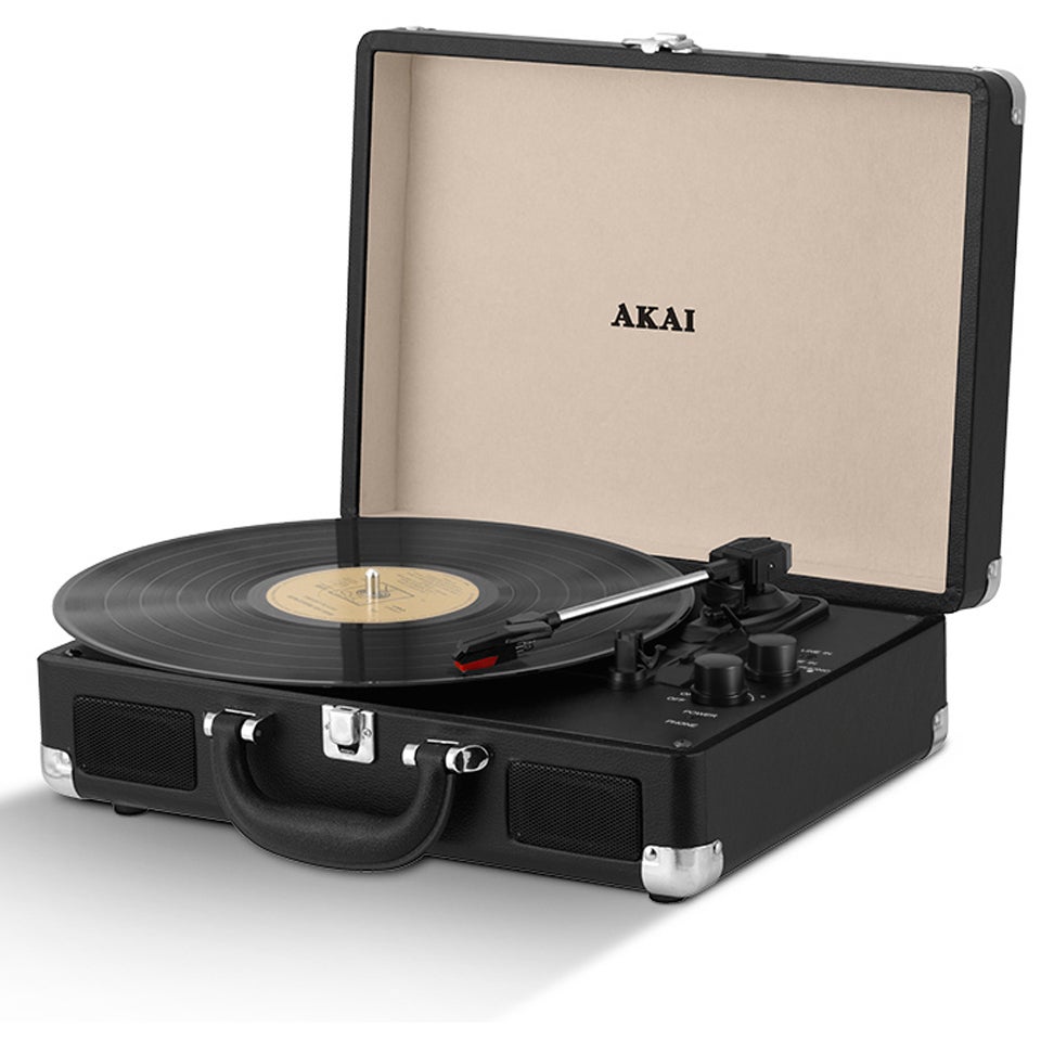 Akai rechargeable portable briefcase turntable hotsell