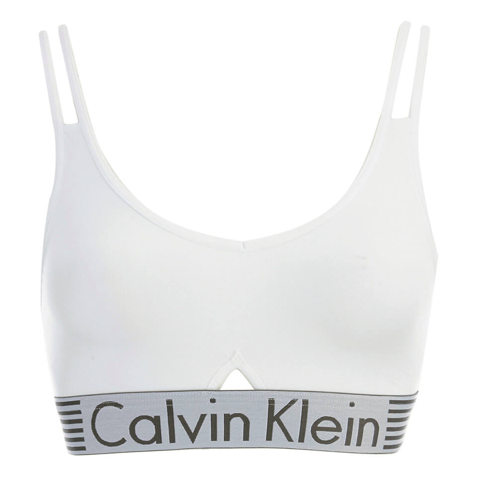 Calvin Klein Women's Iron Strength Bralette - White - Free UK Delivery ...