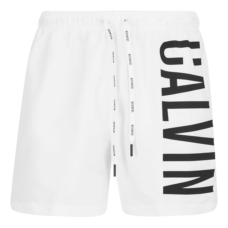 Calvin Klein Men s CK One Logo Intense Power Swim Shorts White TheHut