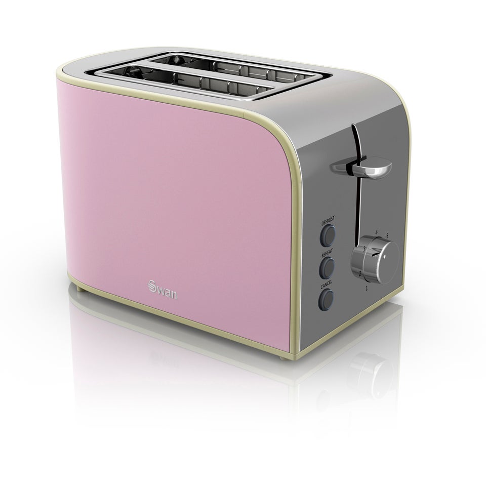 Swan ST17020PN 2 Slice Retro Toaster Pink IWOOT UK