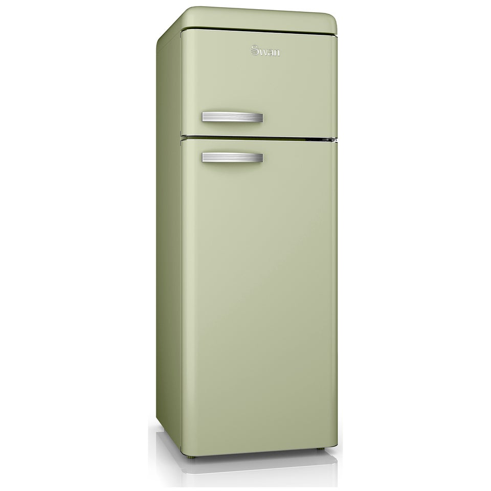 Swan retro top mounted fridge freezer cheap