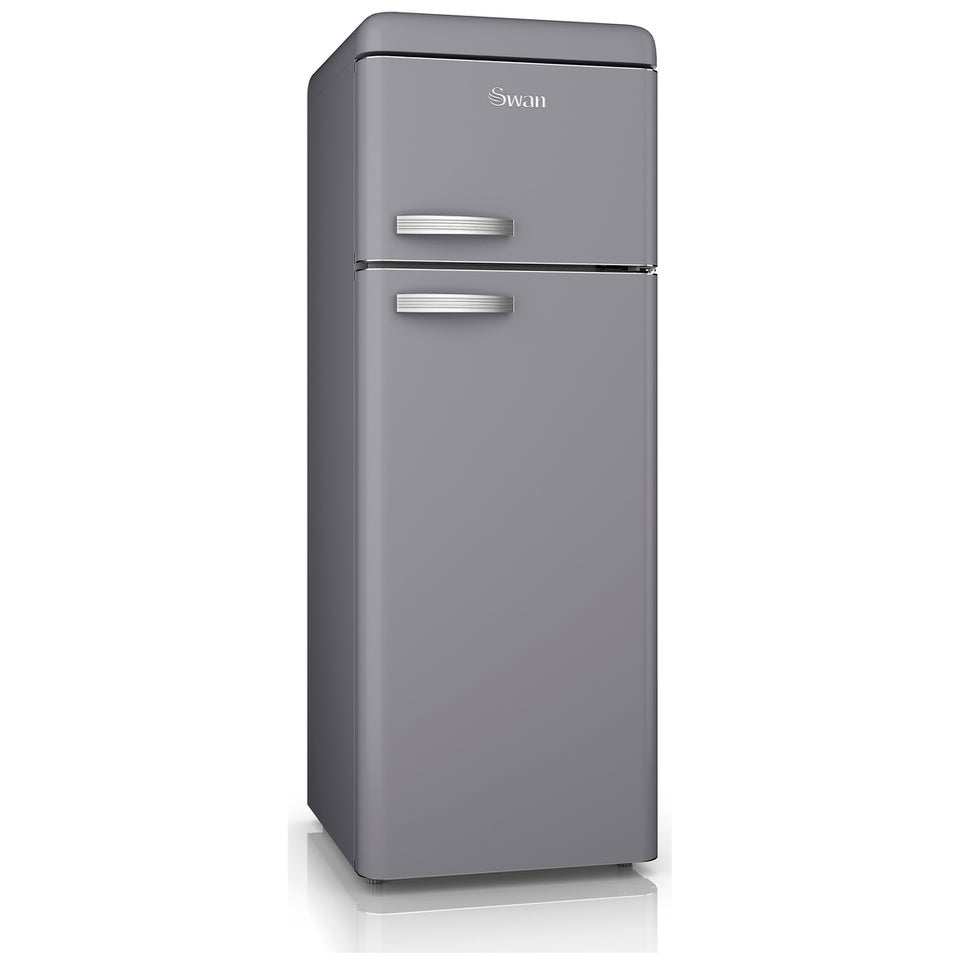 Swan SR11010GRN Retro Top Mounted Fridge Freezer Grey IWOOT UK