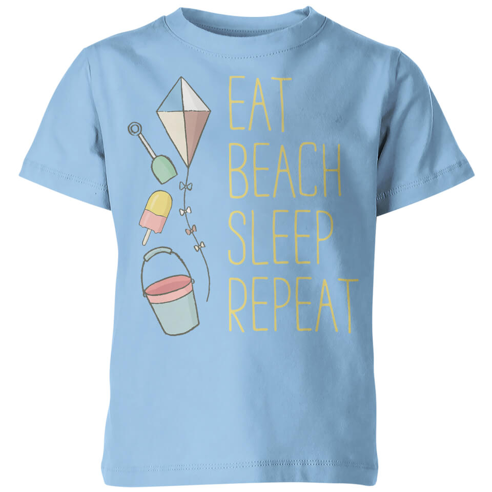 My Little Rascal Eat Beach Sleep Repeat Kids' T-Shirt - Light Blue