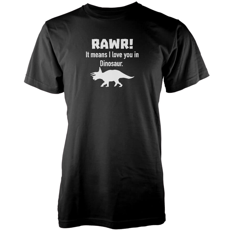 Rawr! It Means I Love You In Dinosaur Black T-Shirt