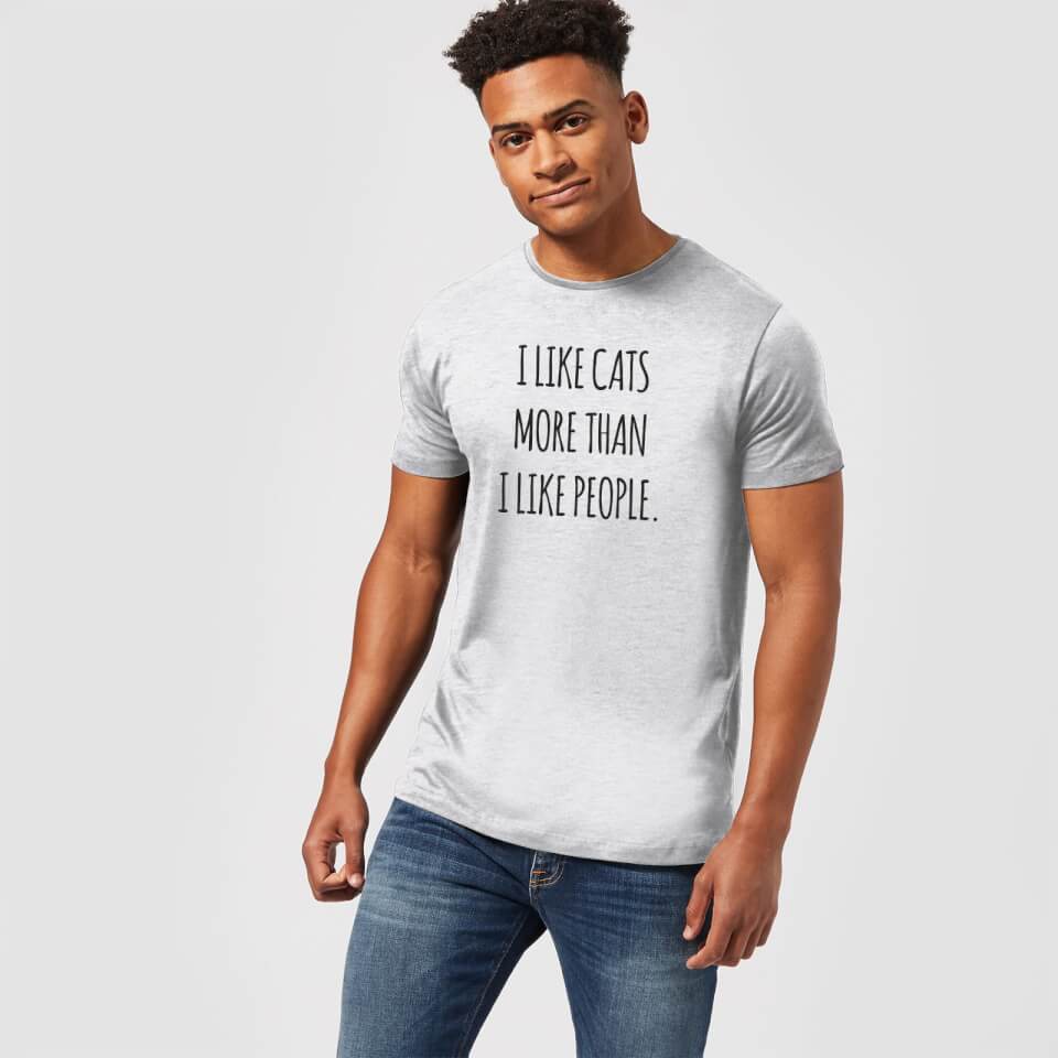 I Like Cats More Than People T-Shirt - Grey 2