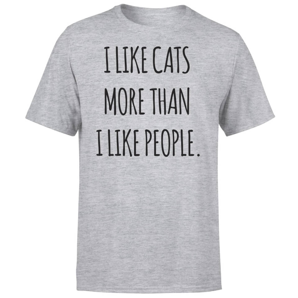 I Like Cats More Than People T-Shirt - Grey 4