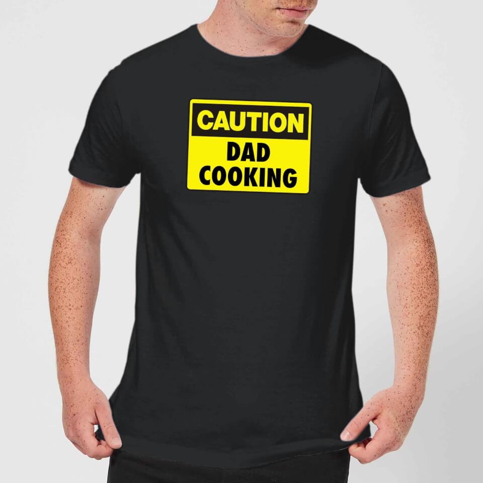 Caution Dad Cooking - Black T-Shirt 0
