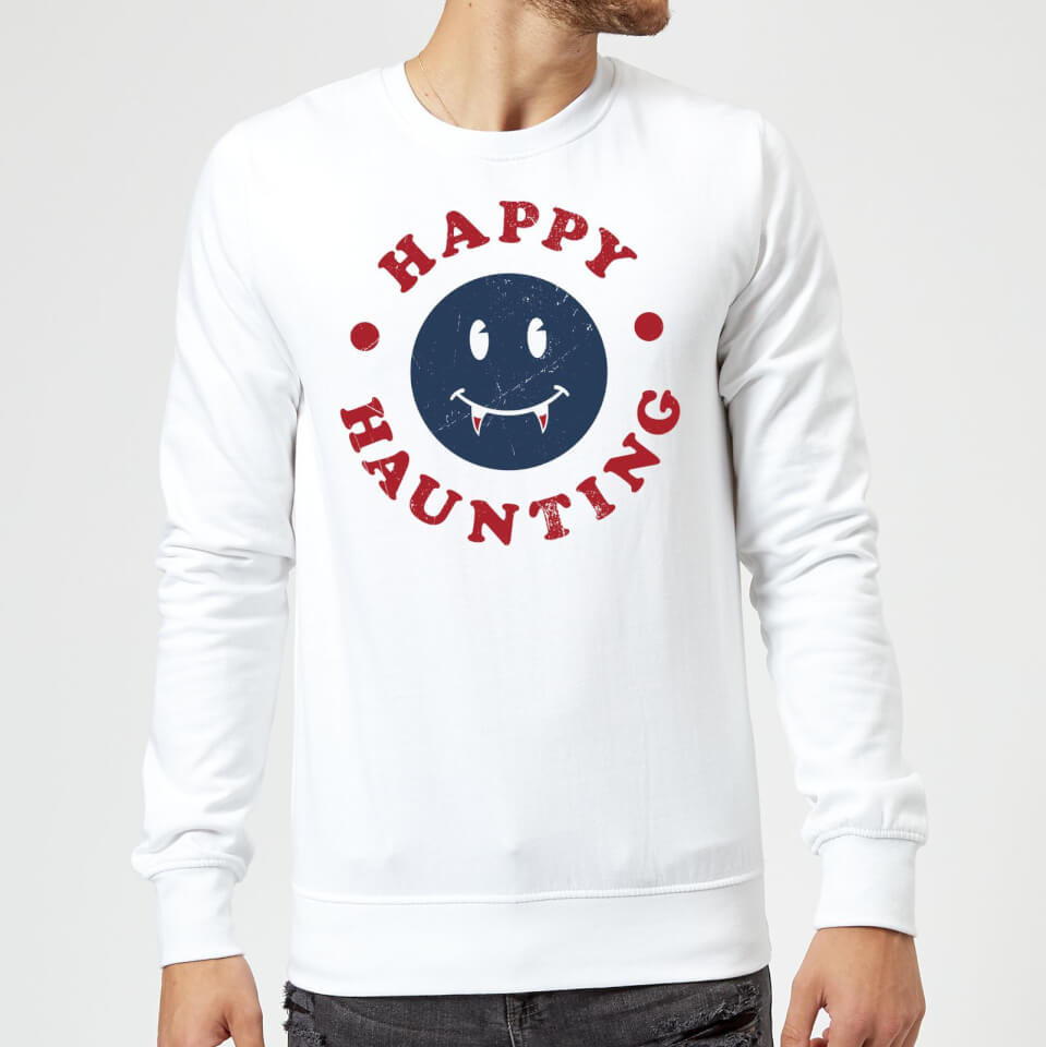Happy Haunting Fang Sweatshirt - White