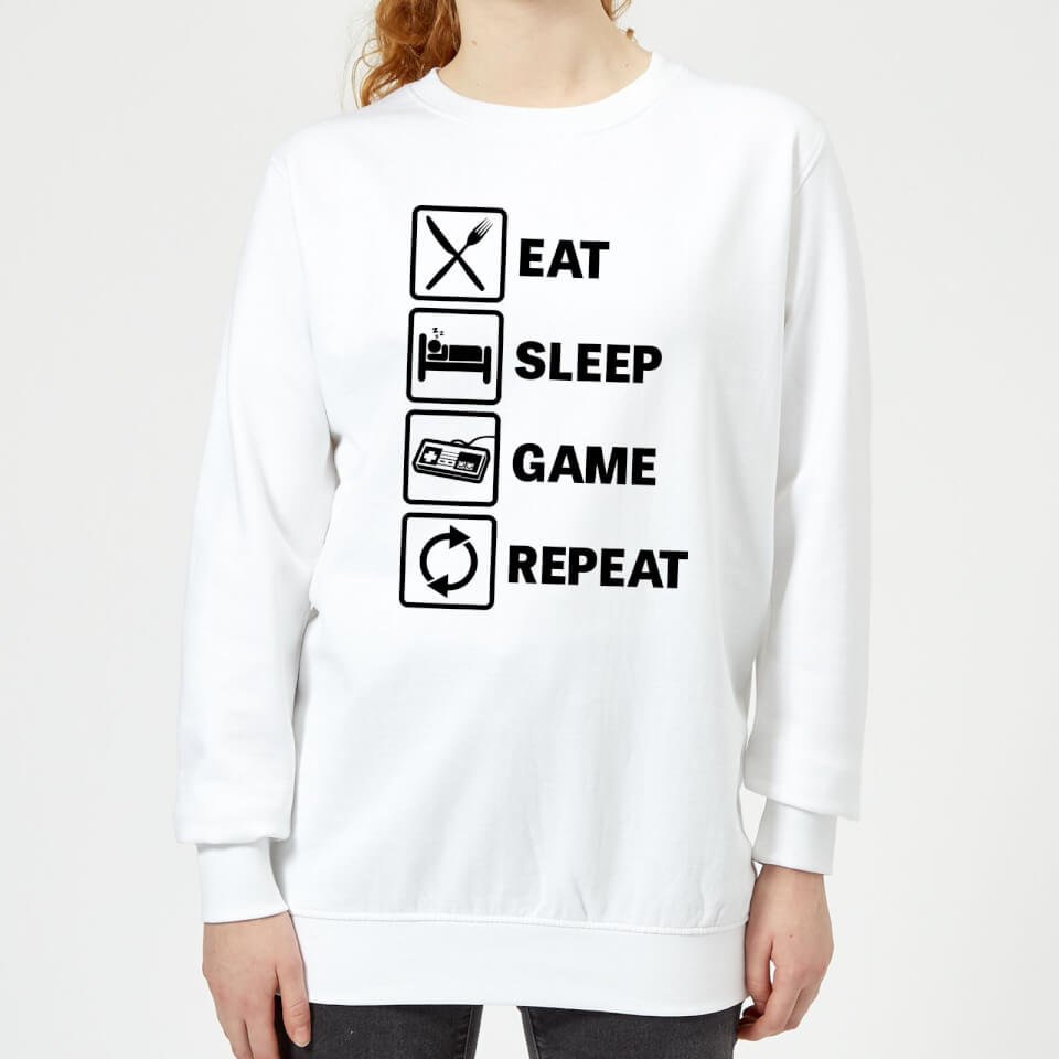 Eat Sleep Game Repeat Women's Sweatshirt - White
