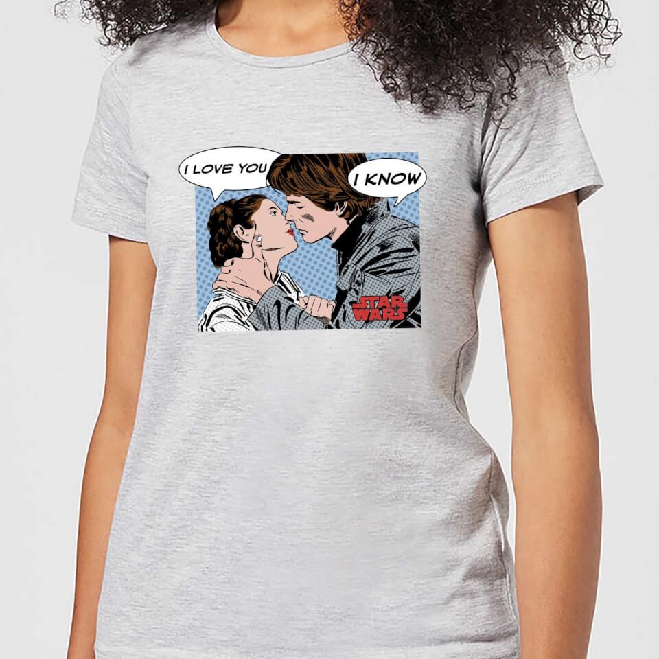 Star Wars Leia Han Solo Love Women's T-Shirt - Grey