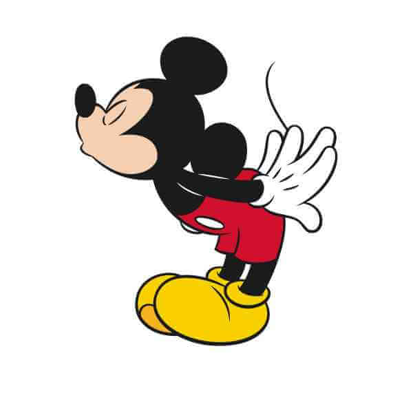 Disney Mickey Mouse Mickey Split Kiss T-Shirt - White 0