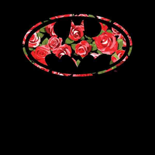 DC Comics Floral Batman Logo T-Shirt in Black 0