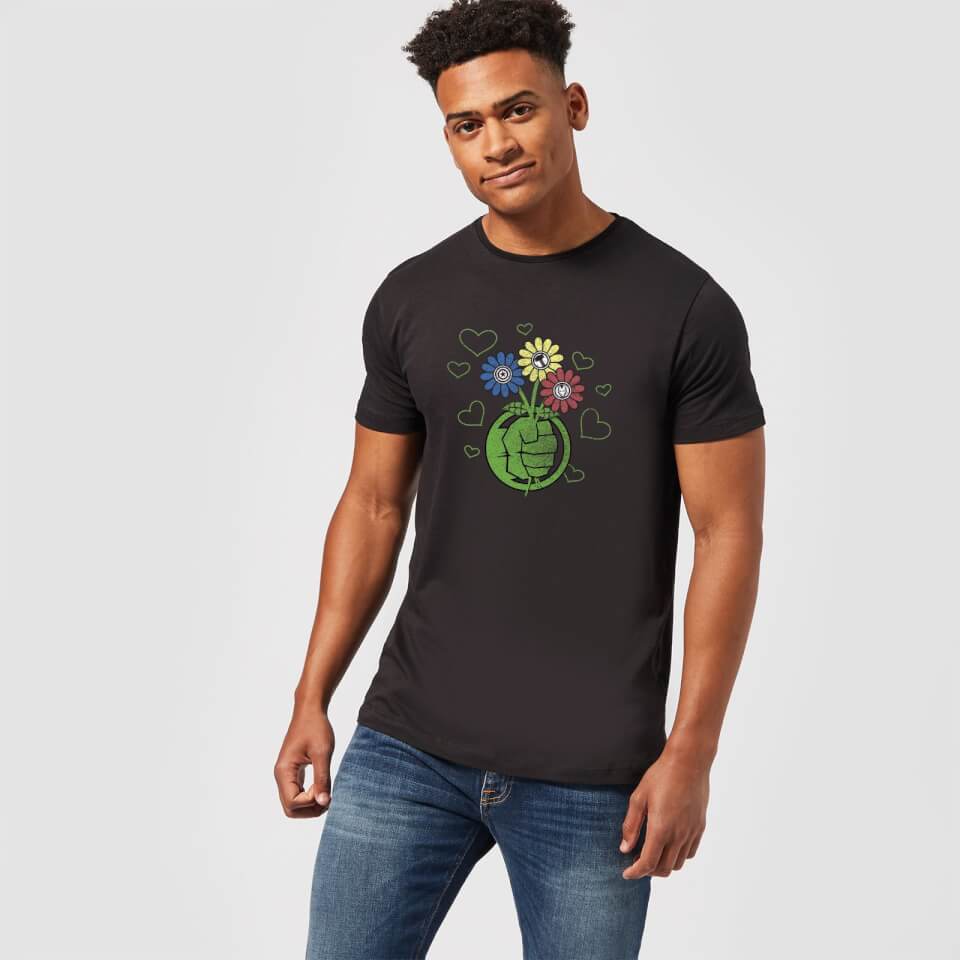 Marvel Avengers Hulk Flower Fist T-Shirt - Black 1