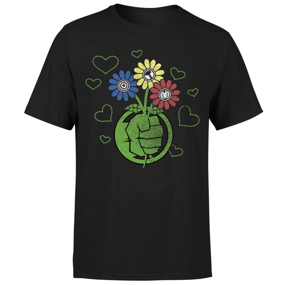 Marvel Avengers Hulk Flower Fist T-Shirt - Black 3