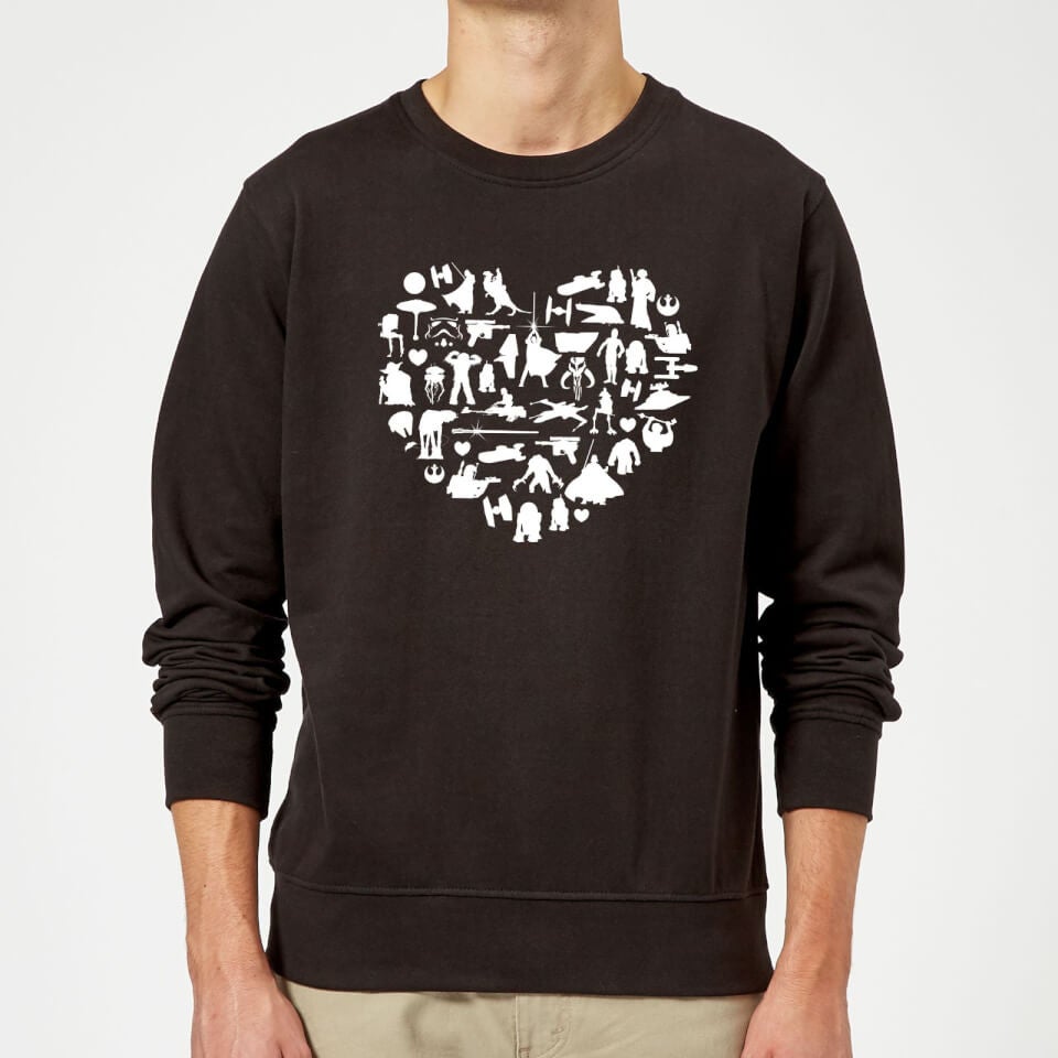 Star Wars Valentine's Heart Montage Sweatshirt - Black