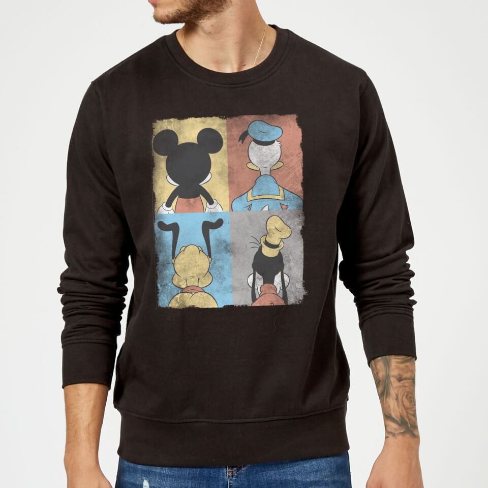 Disney Mickey Mouse Donald Duck Mickey Mouse Pluto Goofy Tiles Sweatshirt - Black
