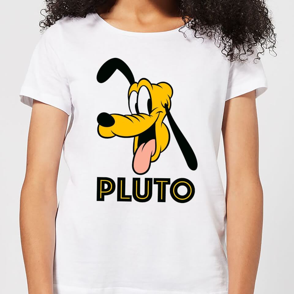 Disney Mickey Mouse Pluto Face Women's T-Shirt - White