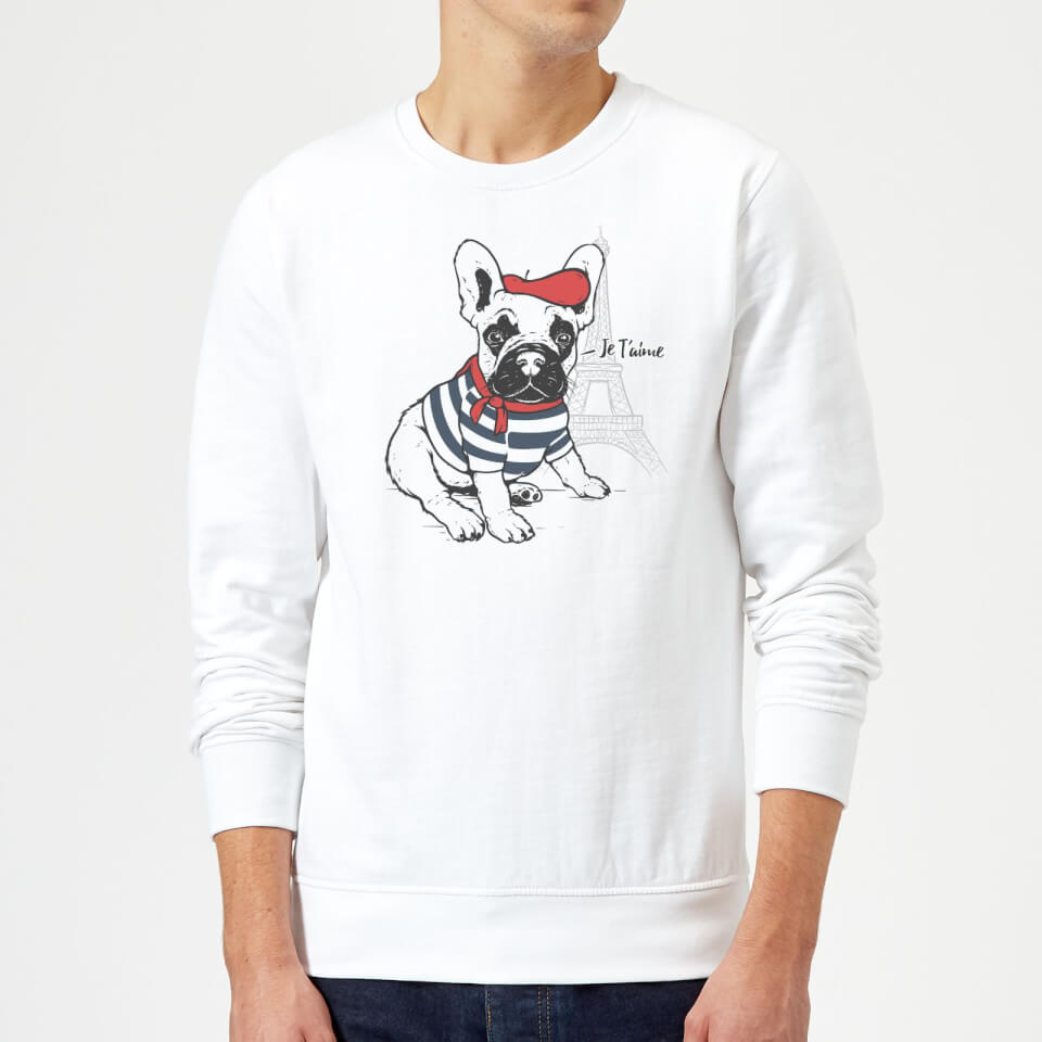 Je T'aime Frenchie Sweatshirt - White