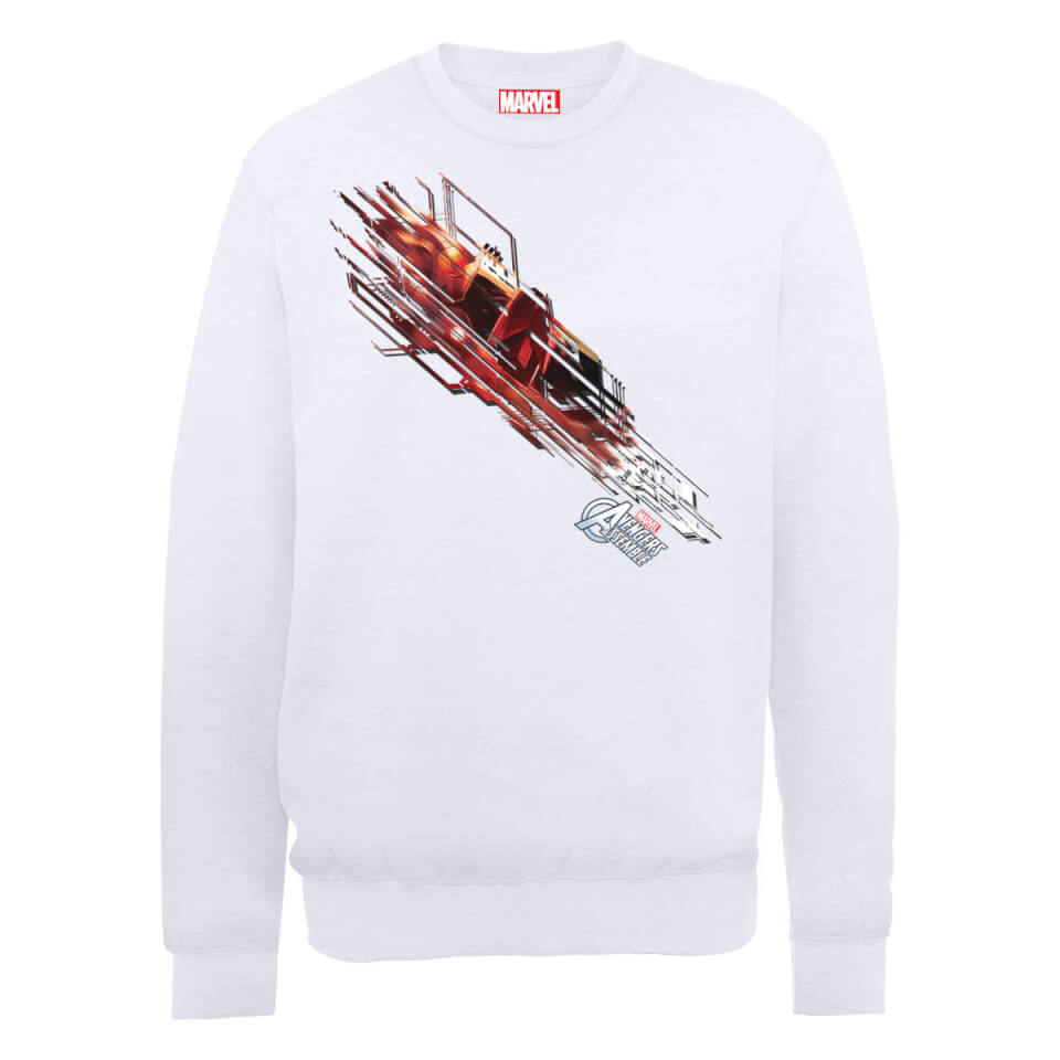 Marvel Avengers Assemble Iron Man Shooting Burst Sweatshirt - White