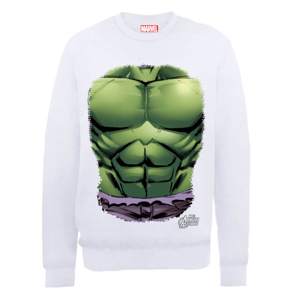 Marvel Avengers Assemble Hulk Chest Sweatshirt - White