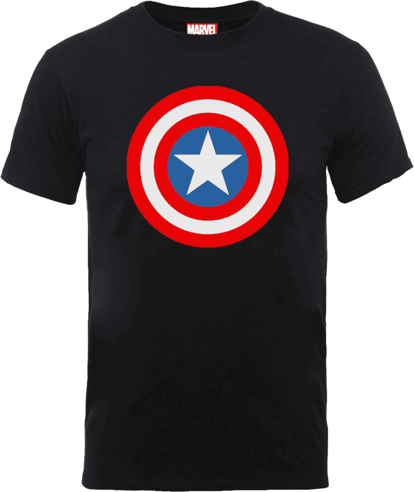 Marvel Avengers Assemble Captain America Simple Shield T-Shirt - Black