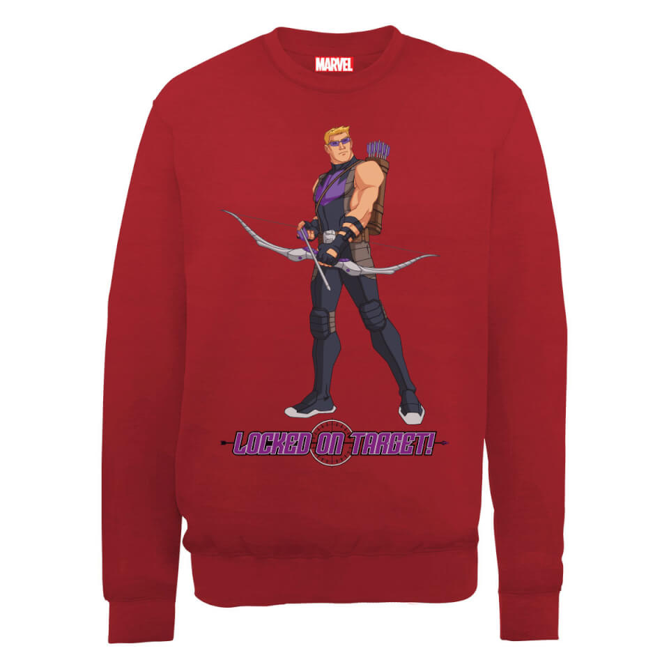 Marvel Avengers Assemble Hawkeye Locked On Sweatshirt - Red