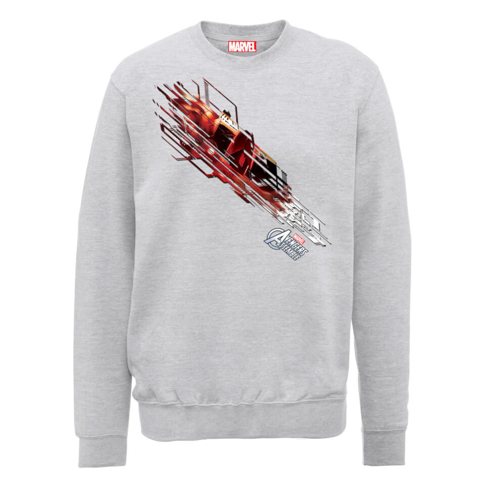Marvel Avengers Assemble Iron Man Shooting Burst Sweatshirt - Grey