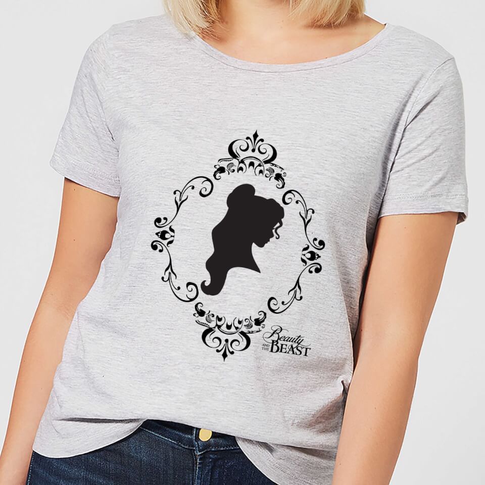 Disney Beauty And The Beast Belle Silhouette Women's T-Shirt - Grey
