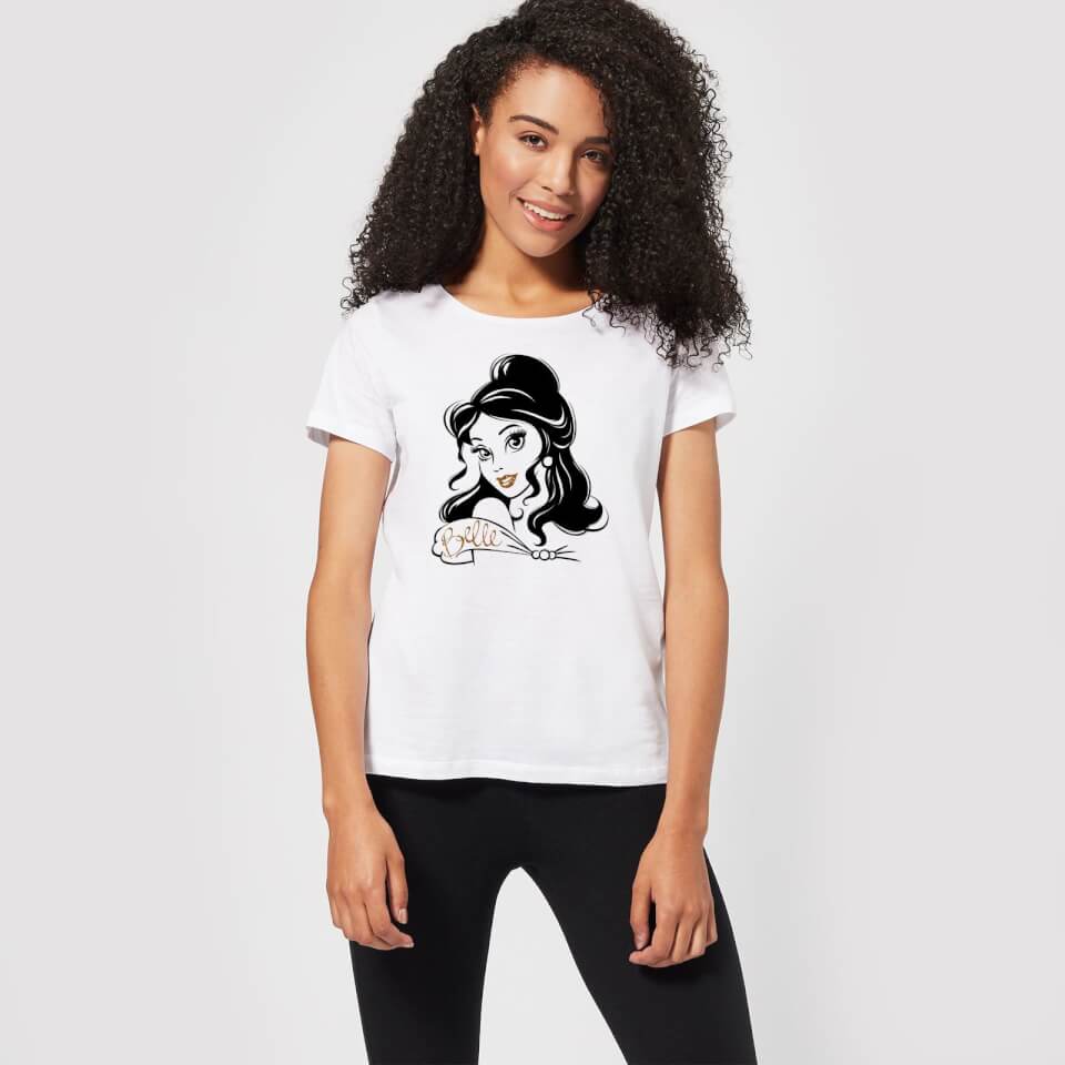 Disney Beauty And The Beast Princess Belle Sparkle Women's T-Shirt - White 1