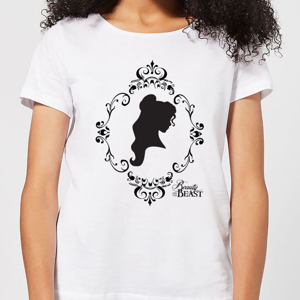 Disney Beauty And The Beast Belle Silhouette Women's T-Shirt - White