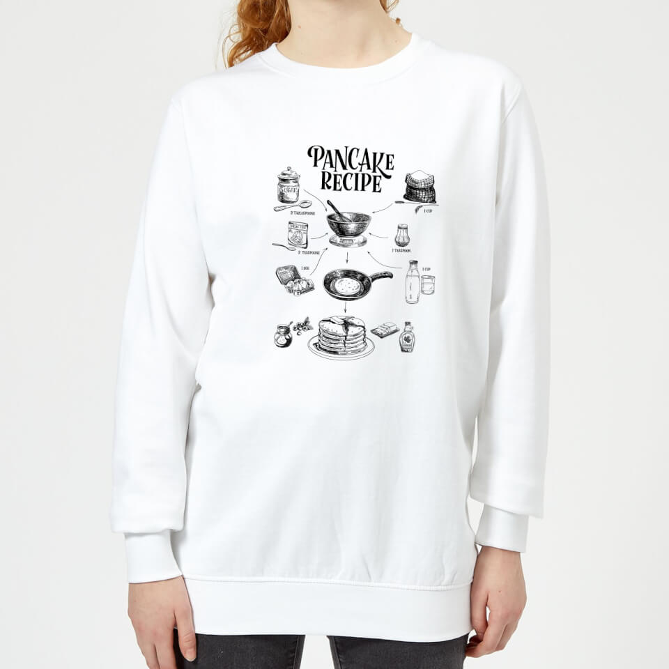 Pancake Recipe Women's Sweatshirt - White