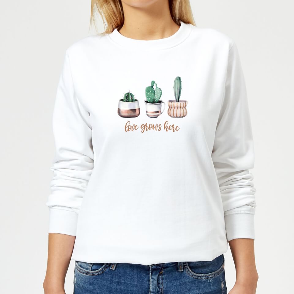 Love Grows Here Women's Sweatshirt - White