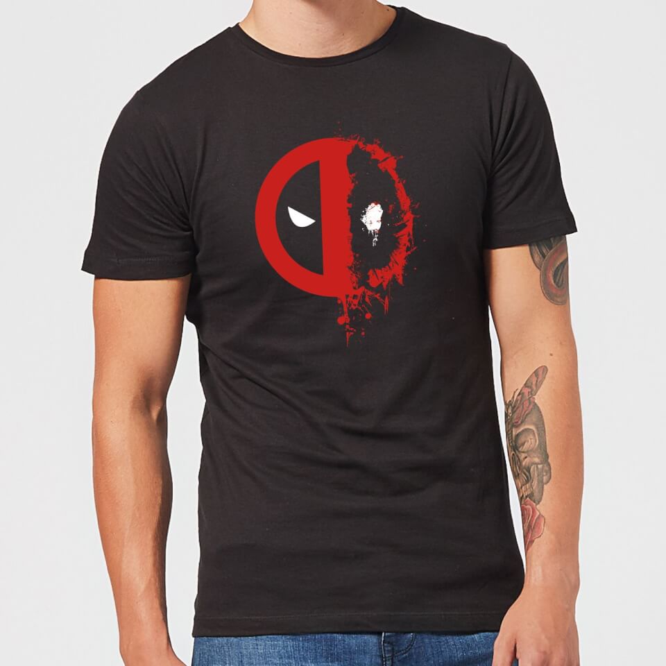 Marvel Deadpool Split Splat Logo T-Shirt - Black