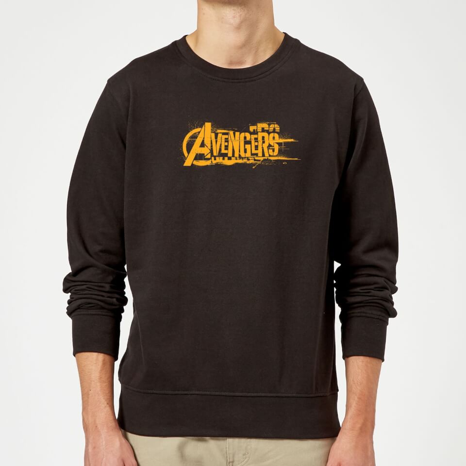 Marvel Avengers Infinity War Orange Logo Sweatshirt - Black