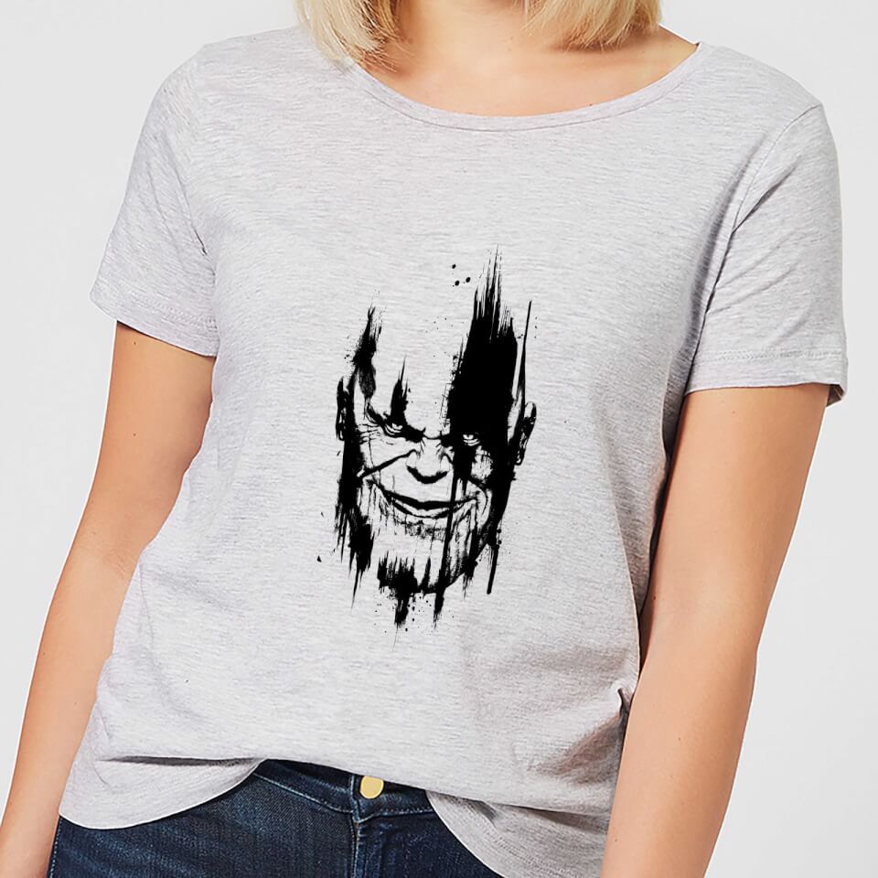 Marvel Avengers Infinity War Thanos Face Women's T-Shirt - Grey