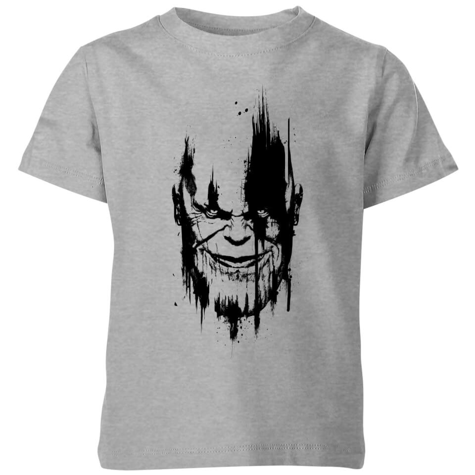 Marvel Avengers Infinity War Thanos Face Kids' T-Shirt - Grey