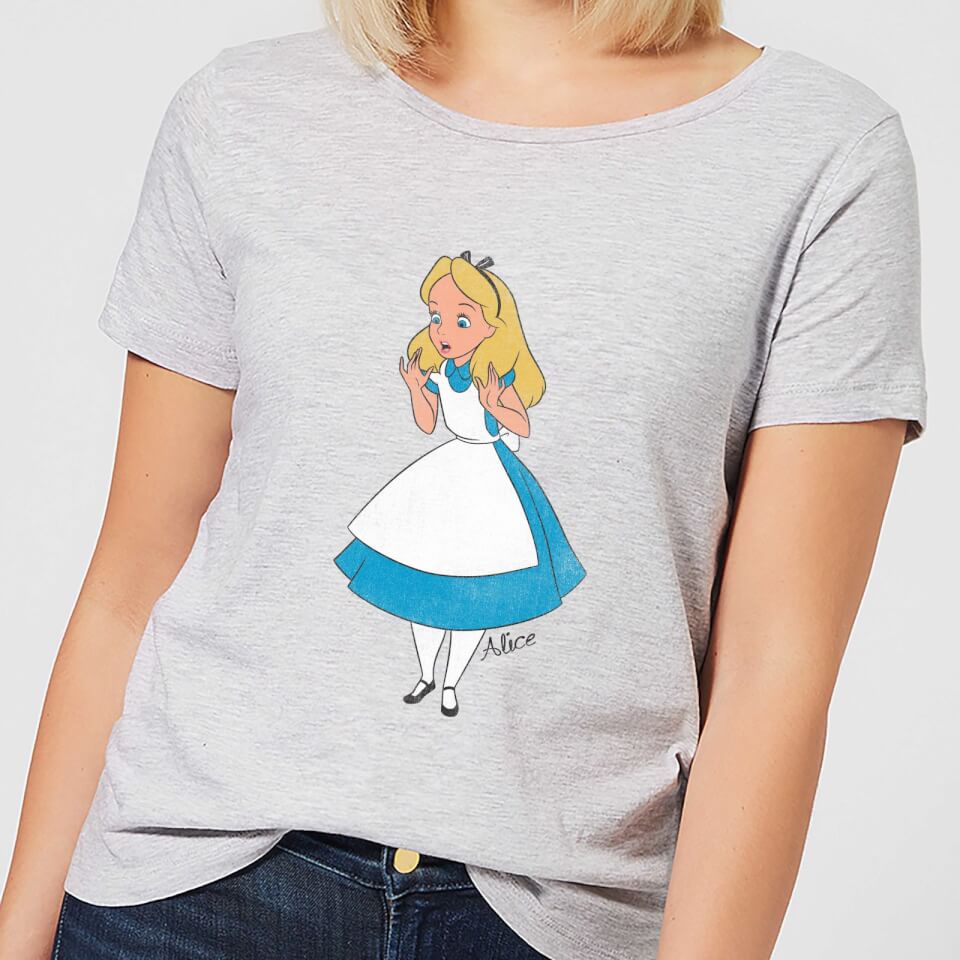 Disney Alice In Wonderland Surprised Alice Women's T-Shirt - Grey