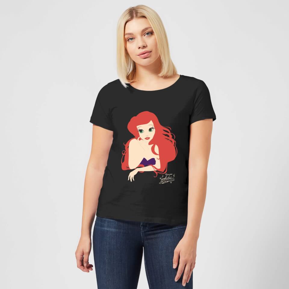 Disney Princess Colour Silhouette Ariel Women's T-Shirt - Black 1