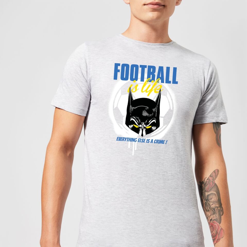 DC Comics Batman Football Is Life T-Shirt in Grey