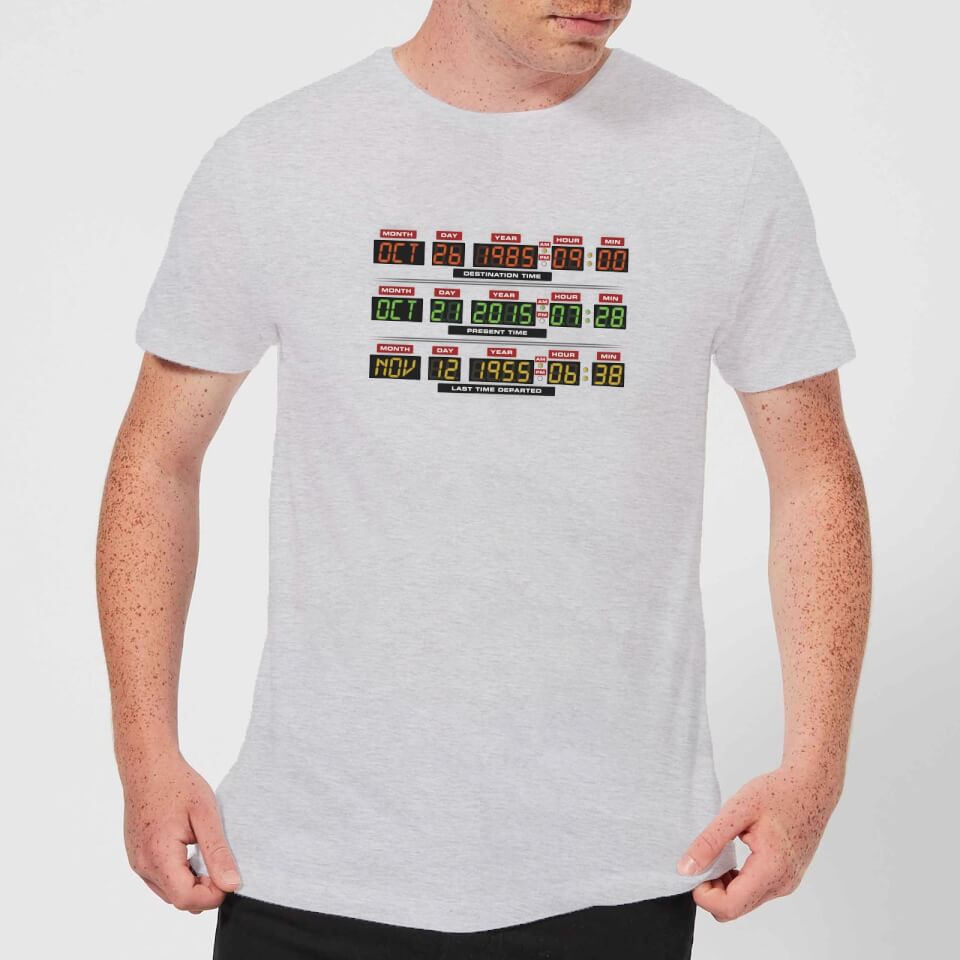 Back To The Future Destination Clock T-Shirt - Grey