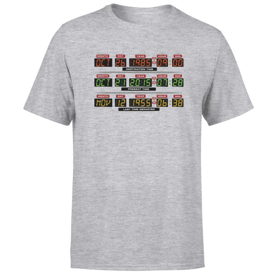 Back To The Future Destination Clock T-Shirt - Grey 3