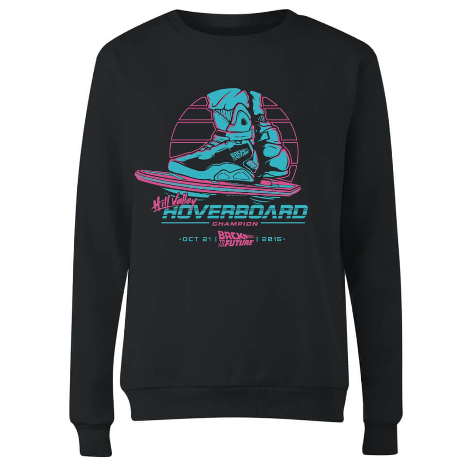 Back To The Future Hill Valley Hoverboard Champ Women's Sweatshirt - Black