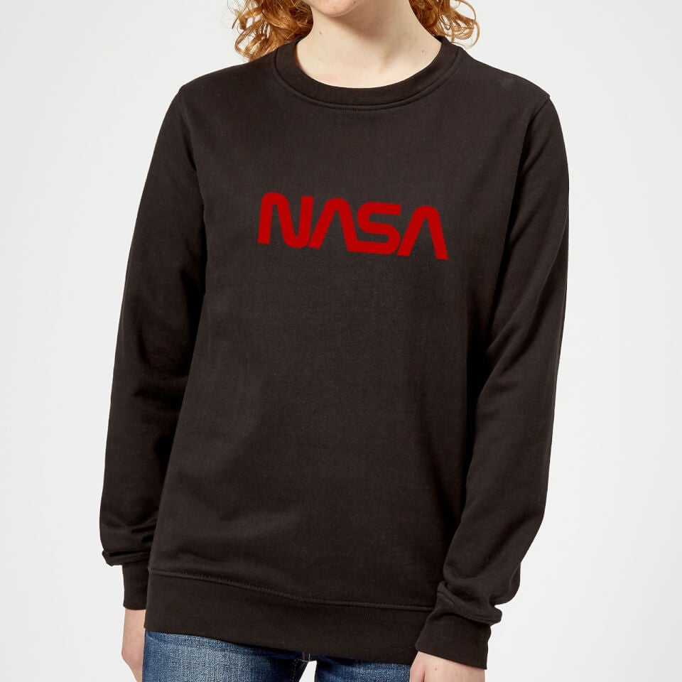 NASA Worm Red Logotype Women's Sweatshirt - Black