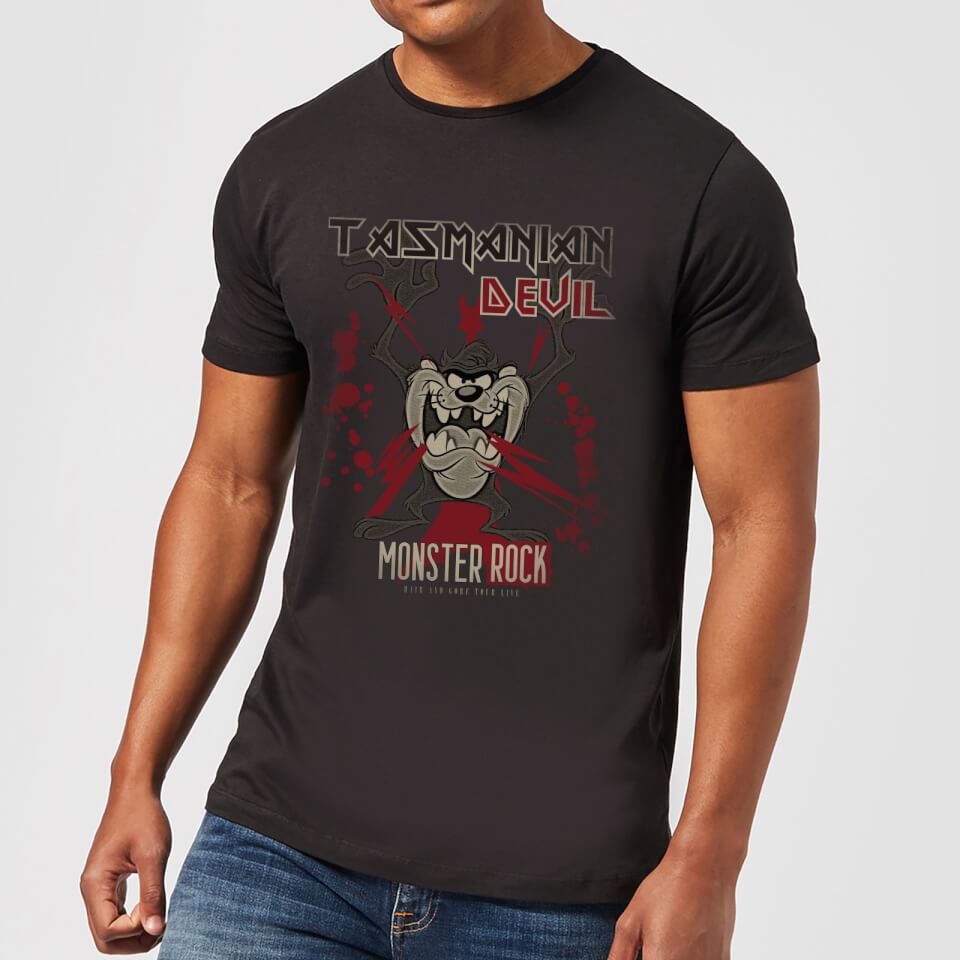 Looney Tunes Tasmanian Devil Monster Rock Men's T-Shirt - Black