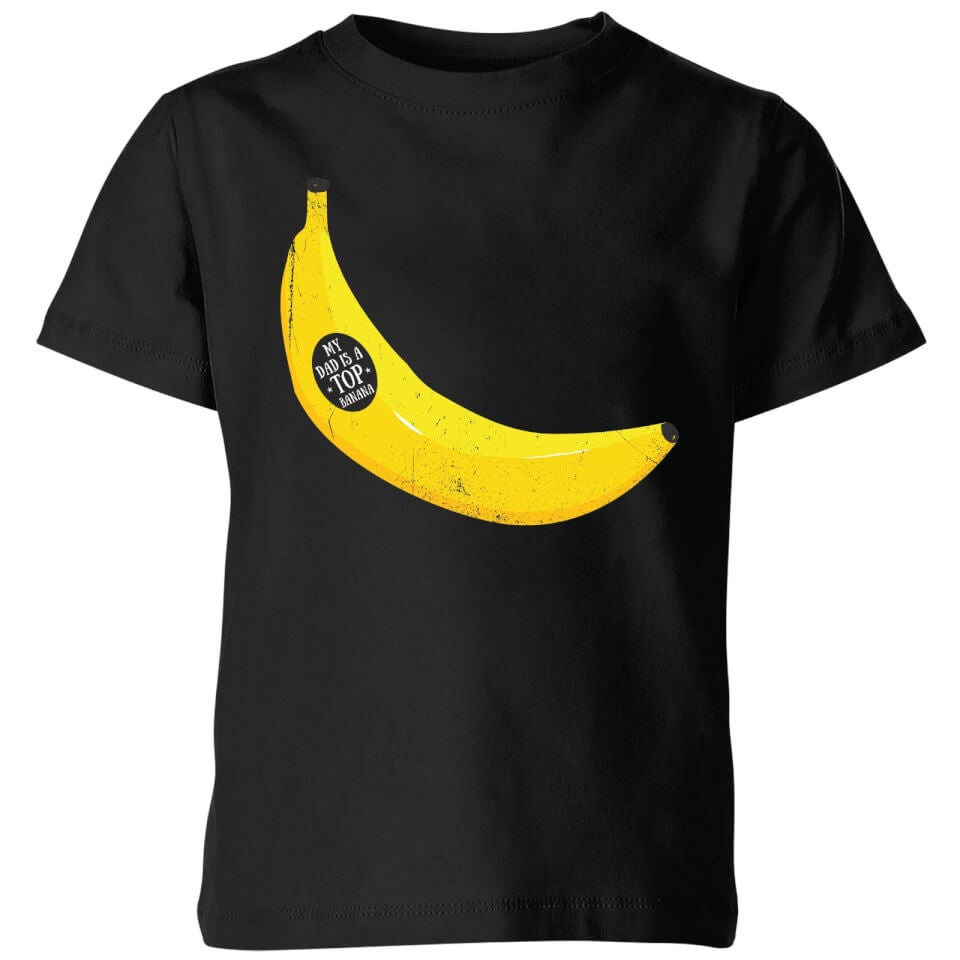 My Little Rascal My Dad Is A Top Banana Kids' T-Shirt - Black