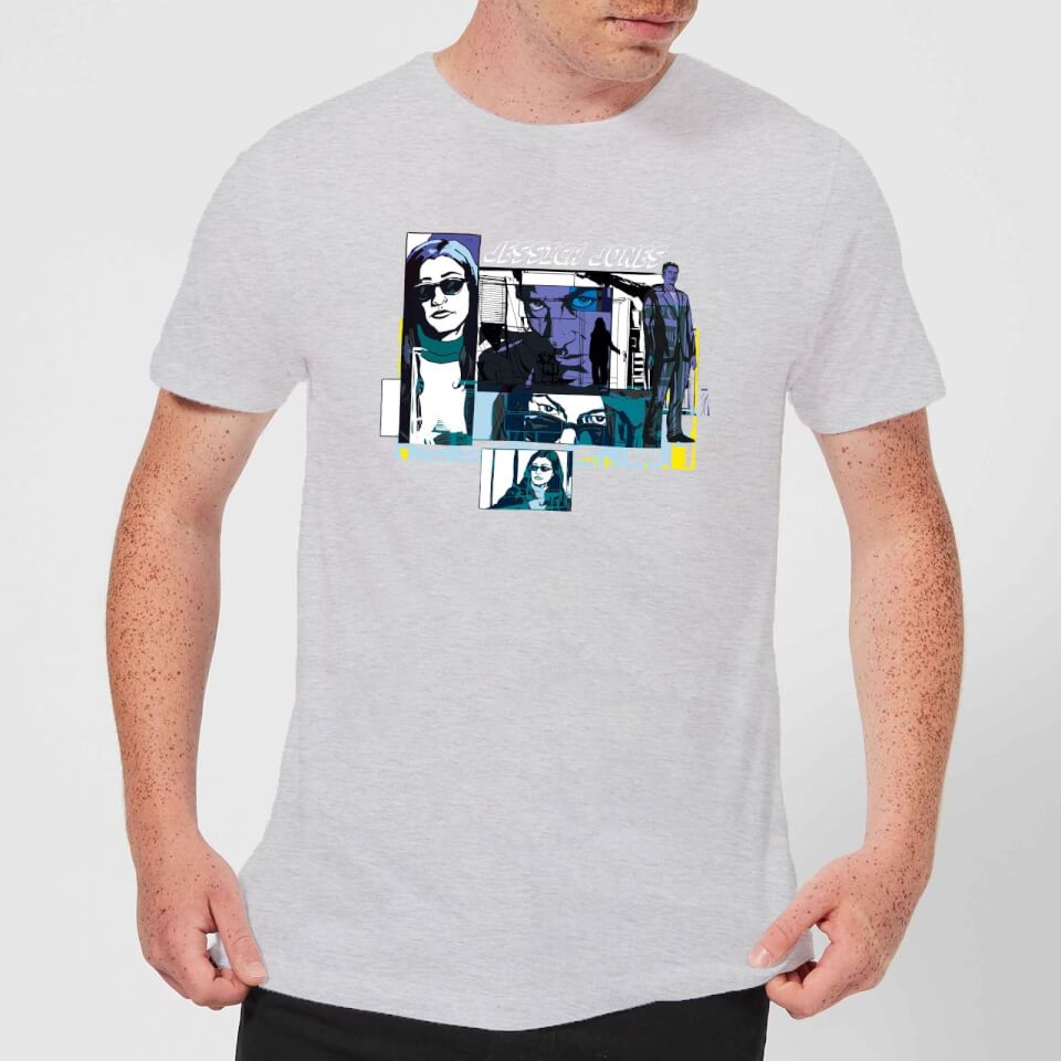 Marvel Knights Jessica Jones Comic Panels Men's T-Shirt - Grey